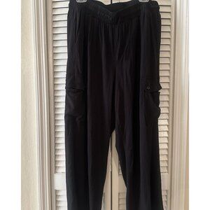 Torrid Black Cargo Drawstring Joggers Plus Size 1S Pull on Stretch Casual